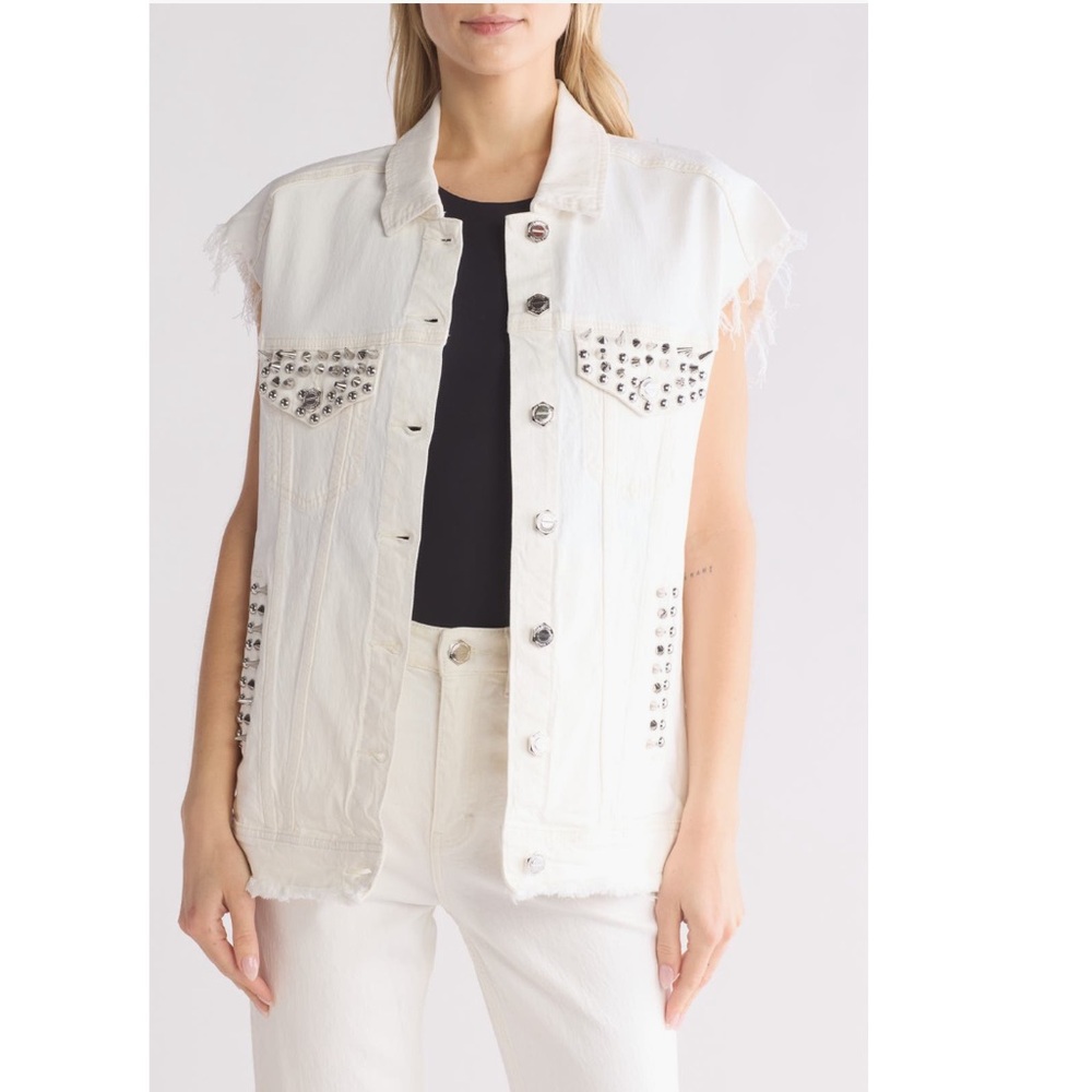 + REBECCA MINKOFF + Harlow Studded Denim Vest